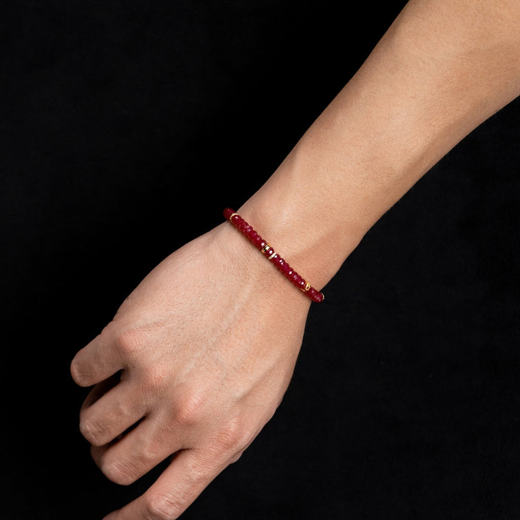 Crimson Radiance Ruby Disc Bracelet (5 mm)