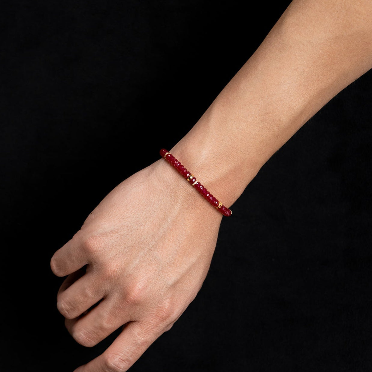 Crimson Radiance Ruby Disc Bracelet (5 mm)