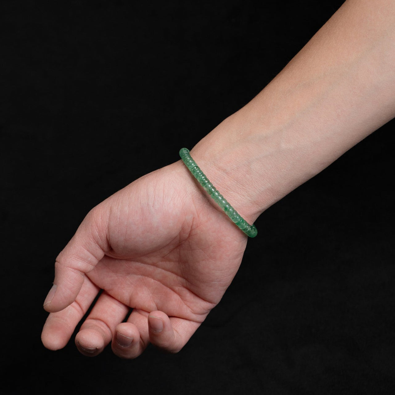 reen Phantom Quartz  Barrel‑Bead Triple Bracelet（6mm）