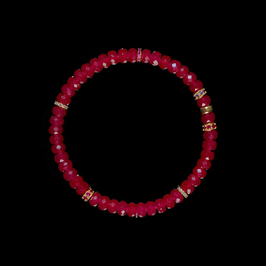 Crimson Radiance Ruby Disc Bracelet (5 mm)