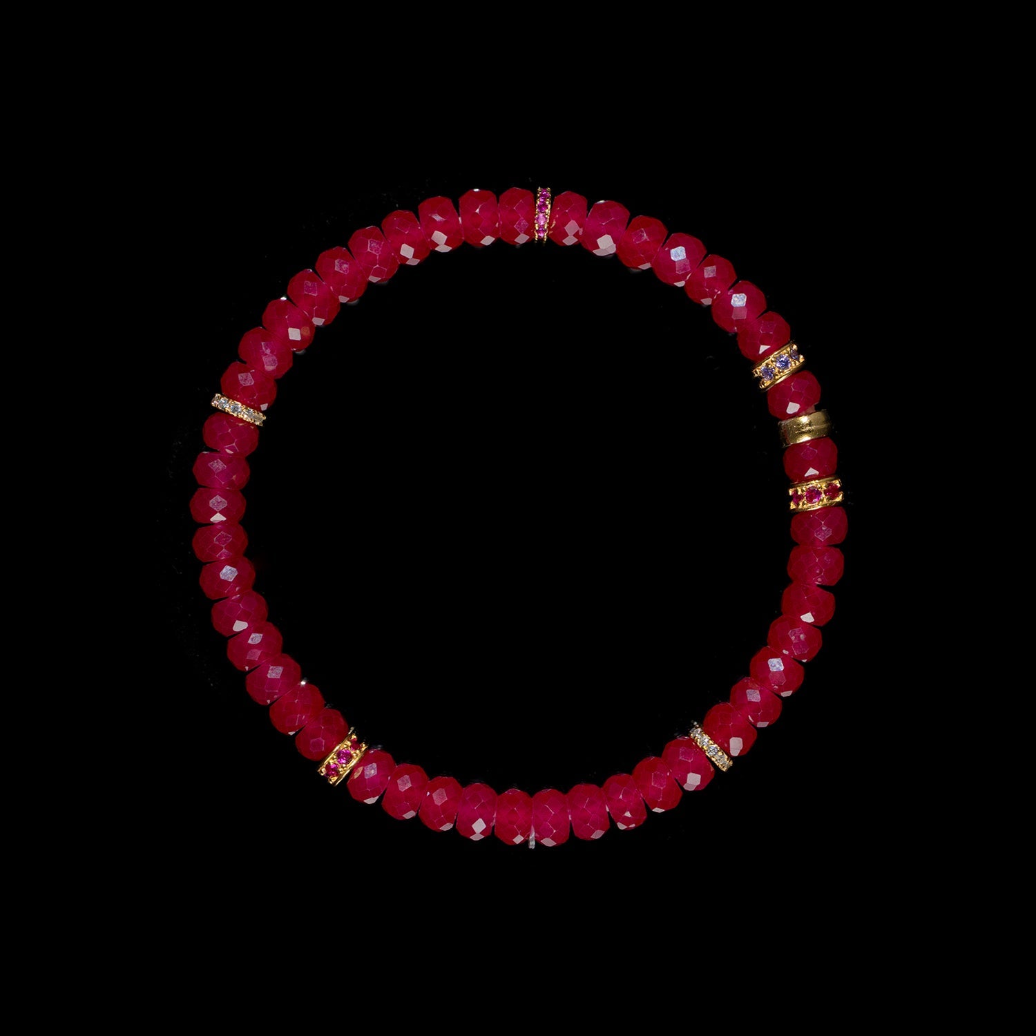Crimson Radiance Ruby Disc Bracelet (5 mm)