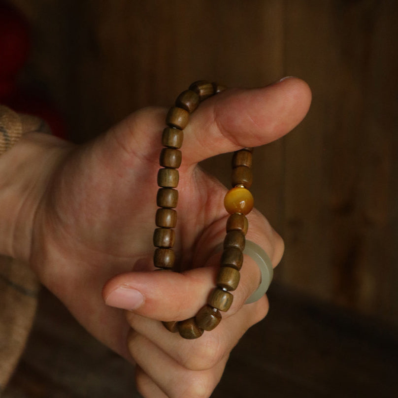 Mountain Waters – Old Sandalwood & Tiger Eye Bead Bracelet