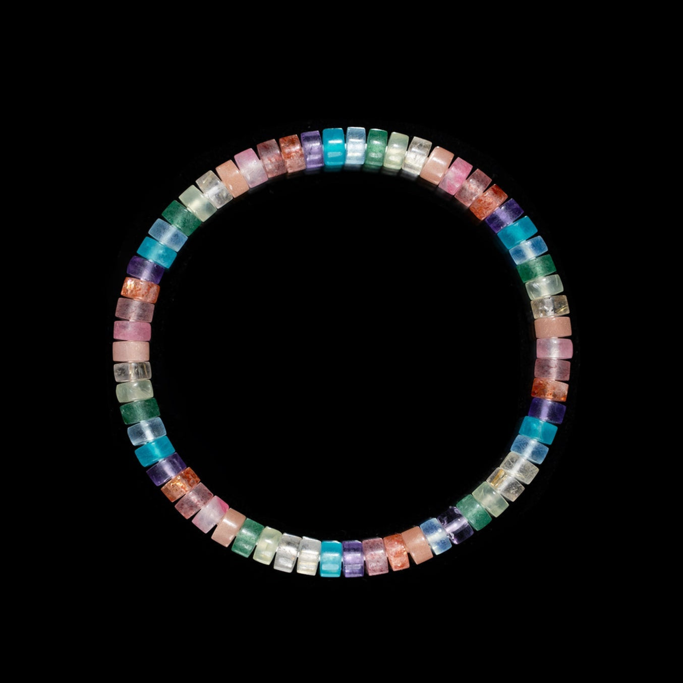 Rainbow Chakra Gem Bracelet – Barrel Beads（5mm）