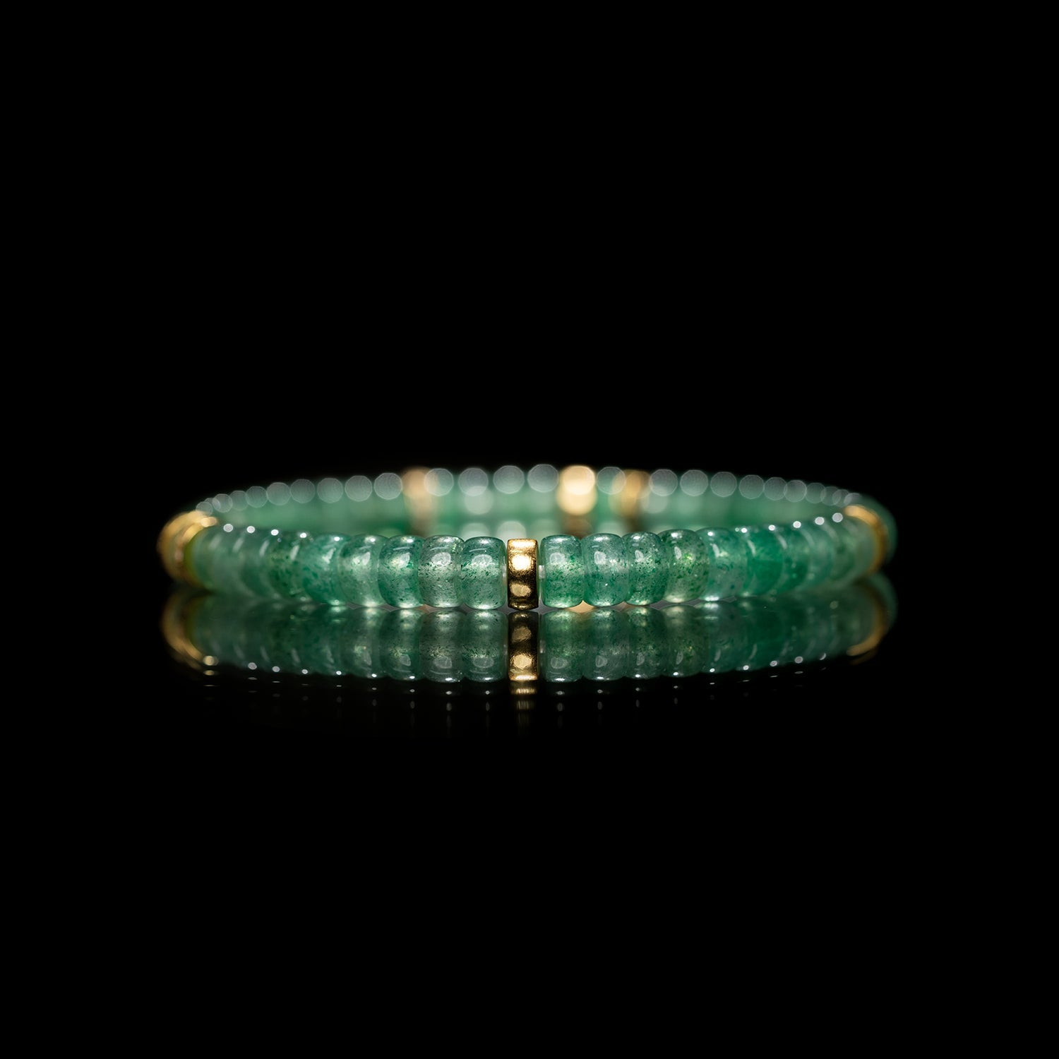 reen Phantom Quartz  Barrel‑Bead Triple Bracelet（6mm）