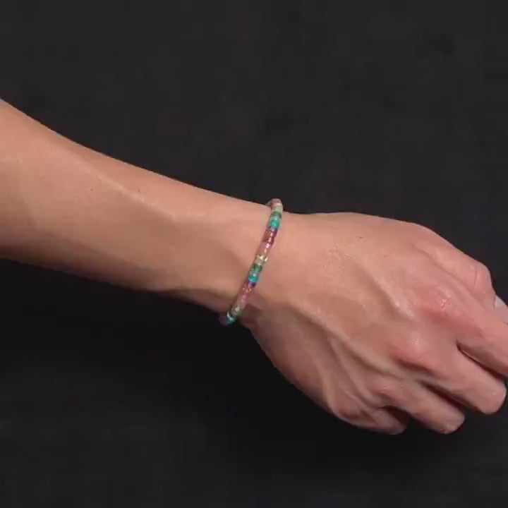 Rainbow Chakra Gem Bracelet – Barrel Beads（5mm）