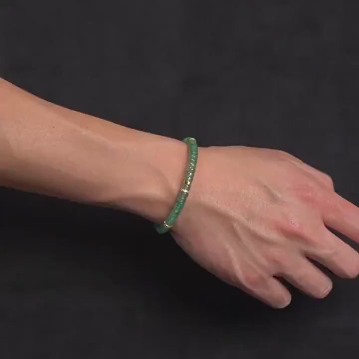 reen Phantom Quartz  Barrel‑Bead Triple Bracelet（6mm）