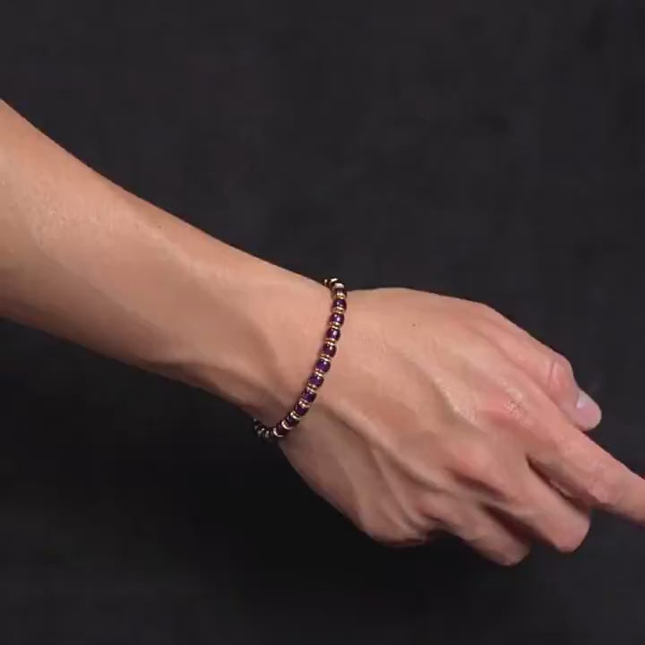 Uruguayan Amethyst Barrel Bracelet – (6mm)