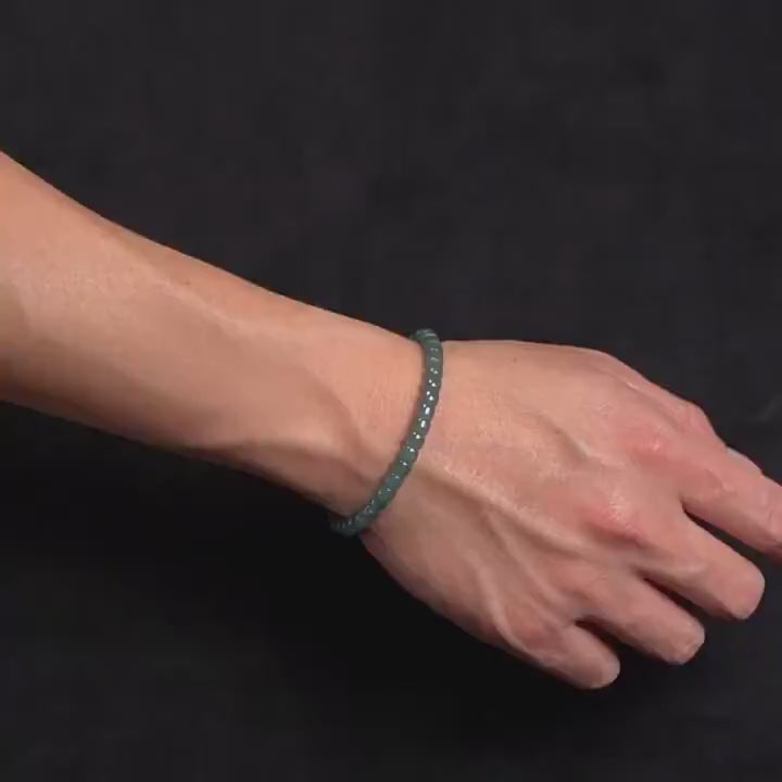 High‑Ice Blue Jadeite Serenity Bracelet – 6 mm Barrel Beads
