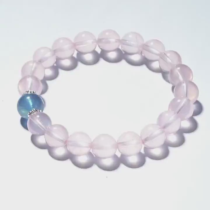 Rose Quartz & Aquamarine Bracelet – Soothing Energy (6mm)