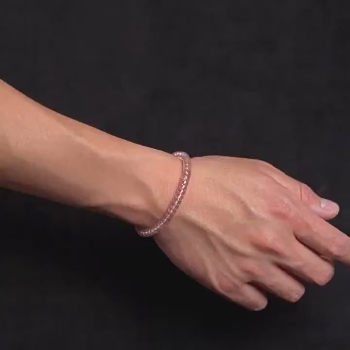 Strawberry Quartz Bracelet – Barrel Beads (6mm)